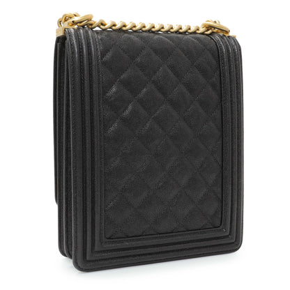 Exclusive Chanel Black North South Boy Flap — Back View