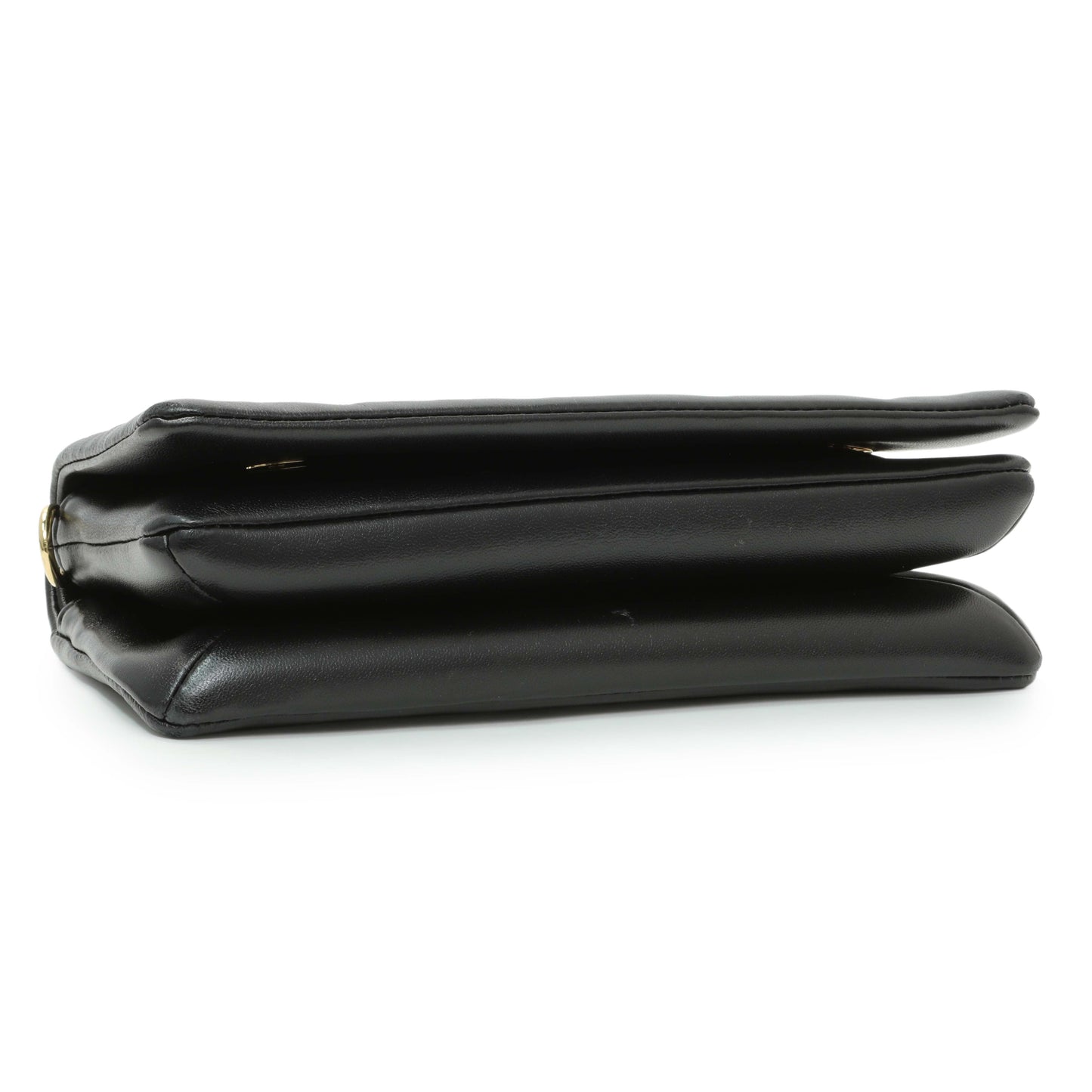 Exclusive Louis Vuitton Black Lambskin Embossed Monogram Pochette Coussin Crossbody — Back View
