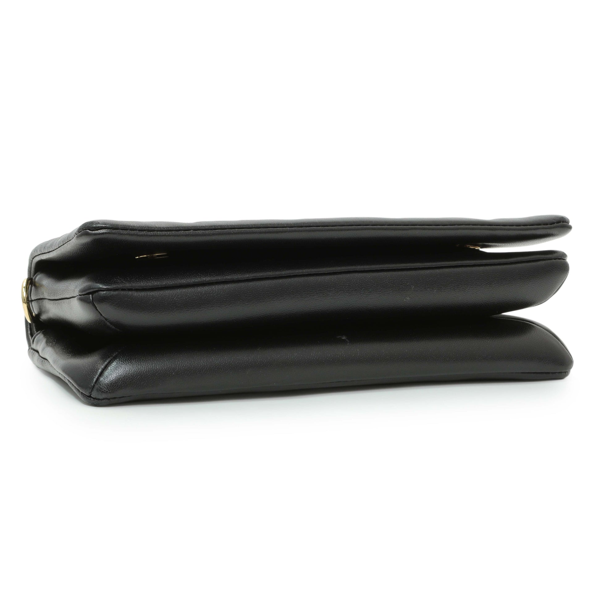 Exclusive Louis Vuitton Black Lambskin Embossed Monogram Pochette Coussin Crossbody — Back View
