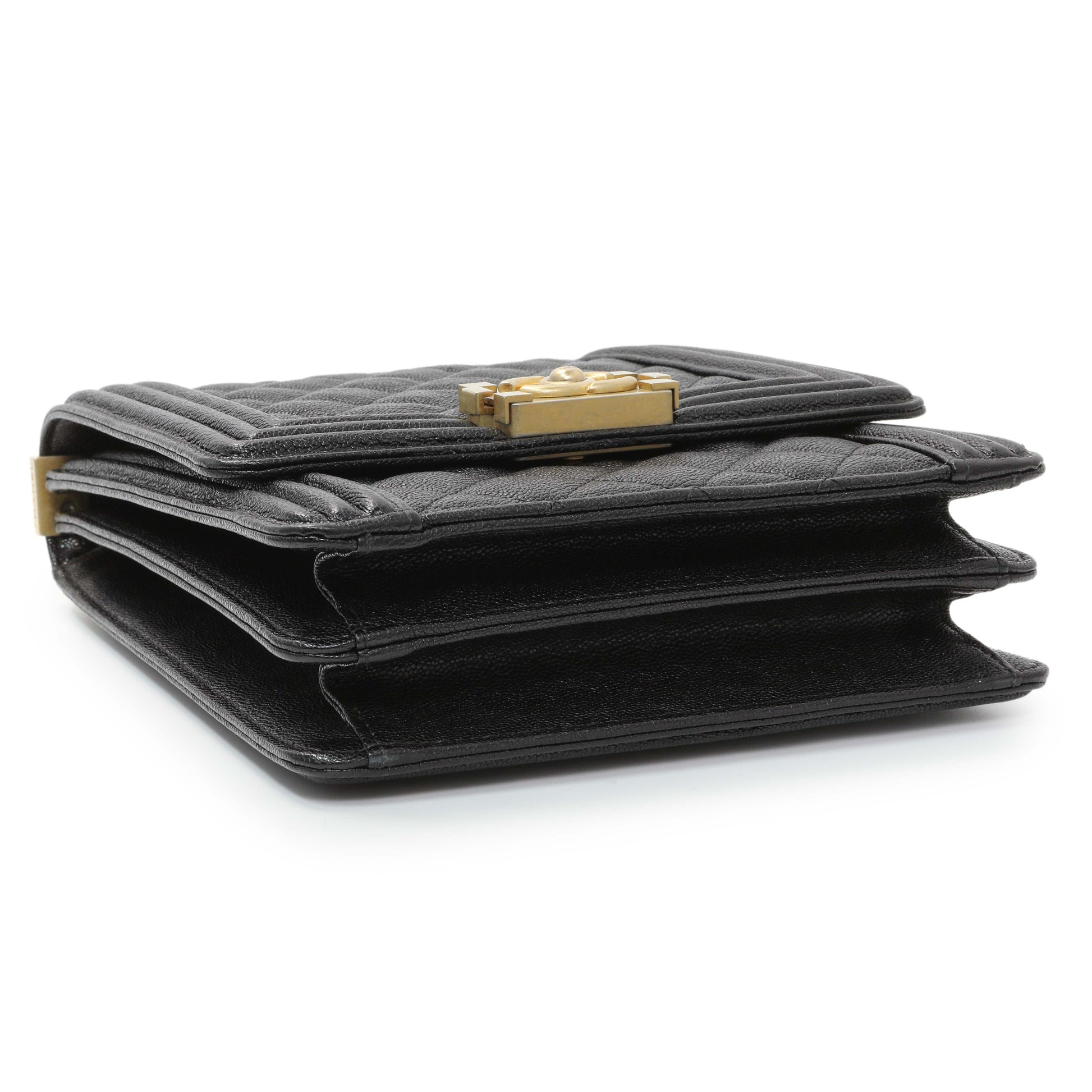 Exclusive Chanel Black North South Boy Flap — Top View