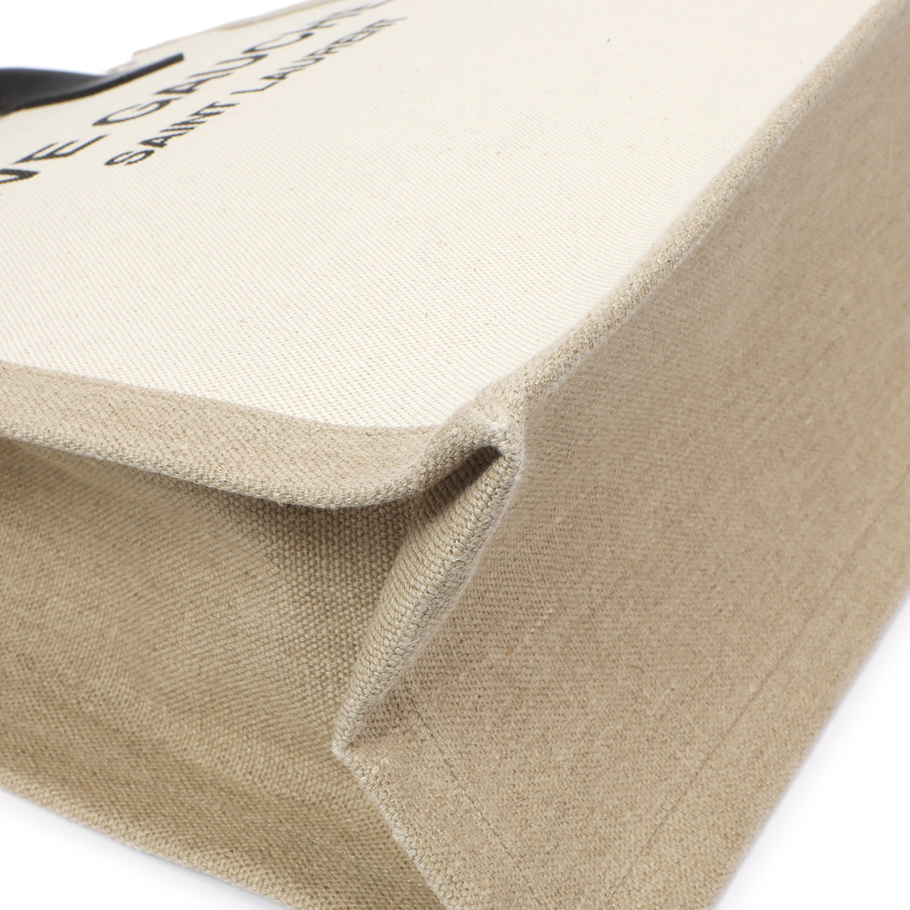 Exclusive Saint Laurent Linen Rive Gauche North South Tote — Top View