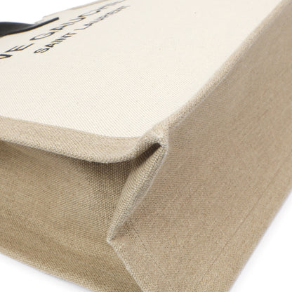 Exclusive Saint Laurent Linen Rive Gauche North South Tote — Top View