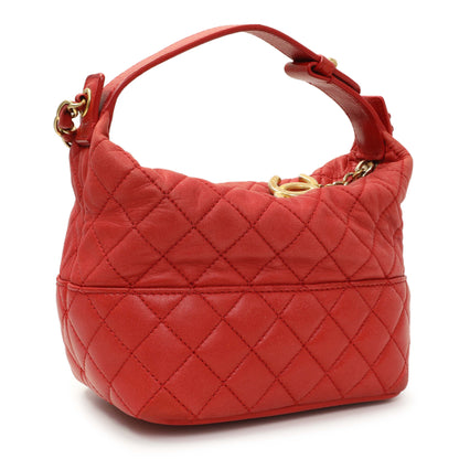 Exclusive Chanel Red Quilted Lambskin Small Hobo — Back View