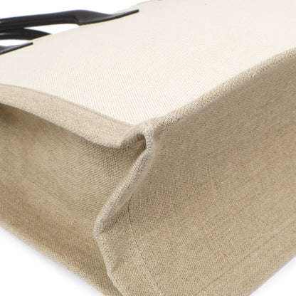 Exclusive Saint Laurent Linen Rive Gauche North South Tote — Lifestyle View