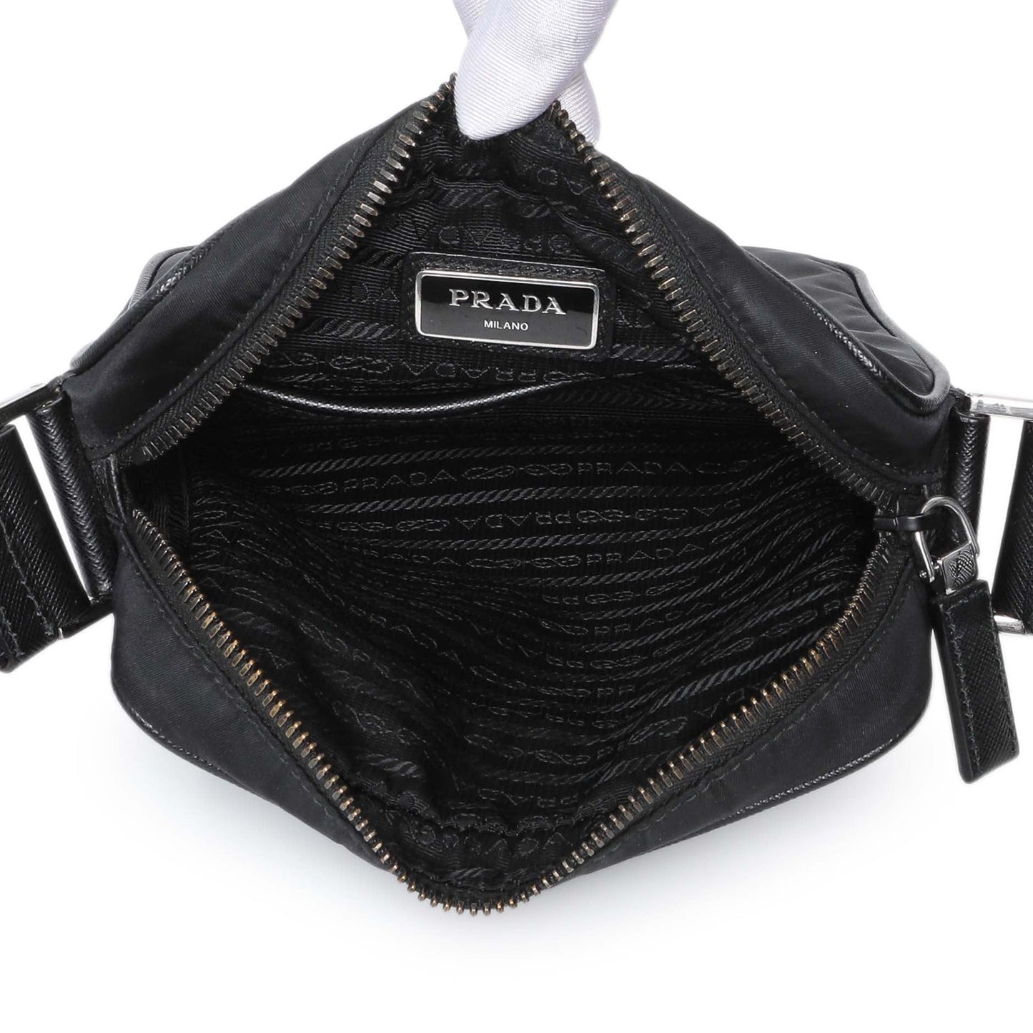 Exclusive Prada Black Re-Nylon Messenger Bag — Alternate View 8