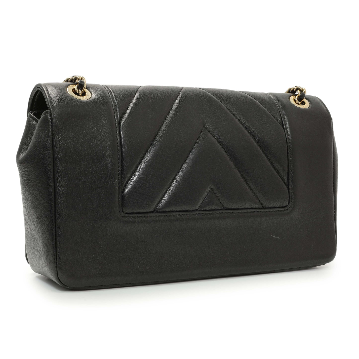 Exclusive Chanel Black Sheepskin Medium Vintage Mademoiselle Flap — Side View