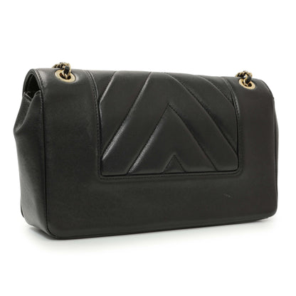Exclusive Chanel Black Sheepskin Medium Vintage Mademoiselle Flap — Side View