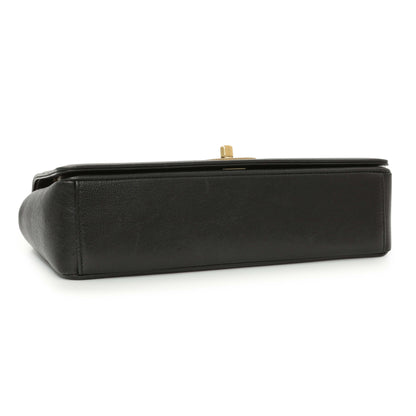Exclusive Chanel Black Sheepskin Medium Vintage Mademoiselle Flap — Back View