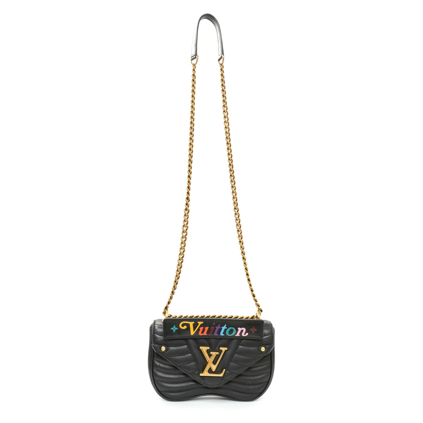 Exclusive Louis Vuitton Black Calfskin New Wave Chain PM — Front View
