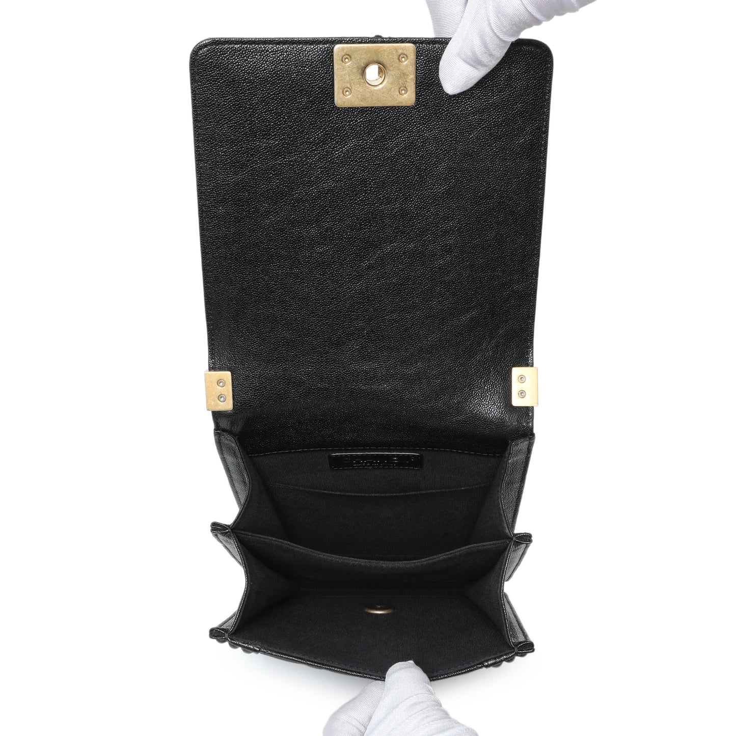 Exclusive Chanel Black North South Boy Flap — Detail View
