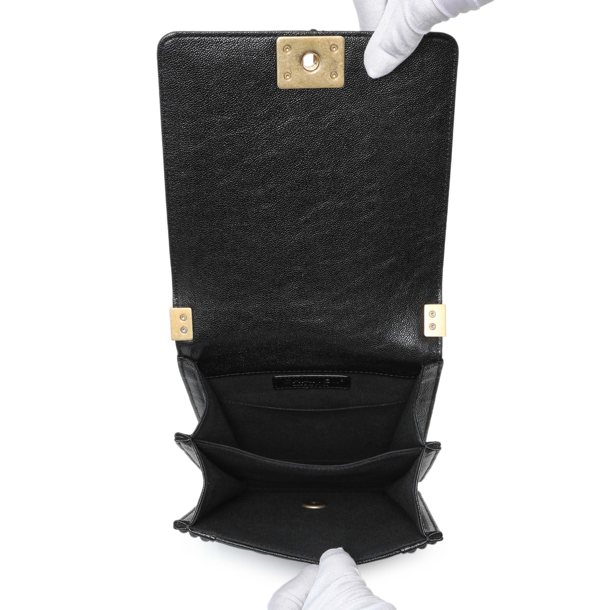 Exclusive Chanel Black North South Boy Flap — Detail View