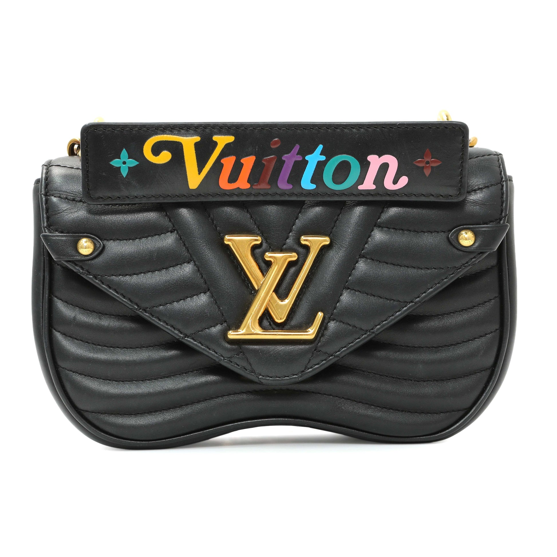 Exclusive Louis Vuitton Black Calfskin New Wave Chain PM — Side View
