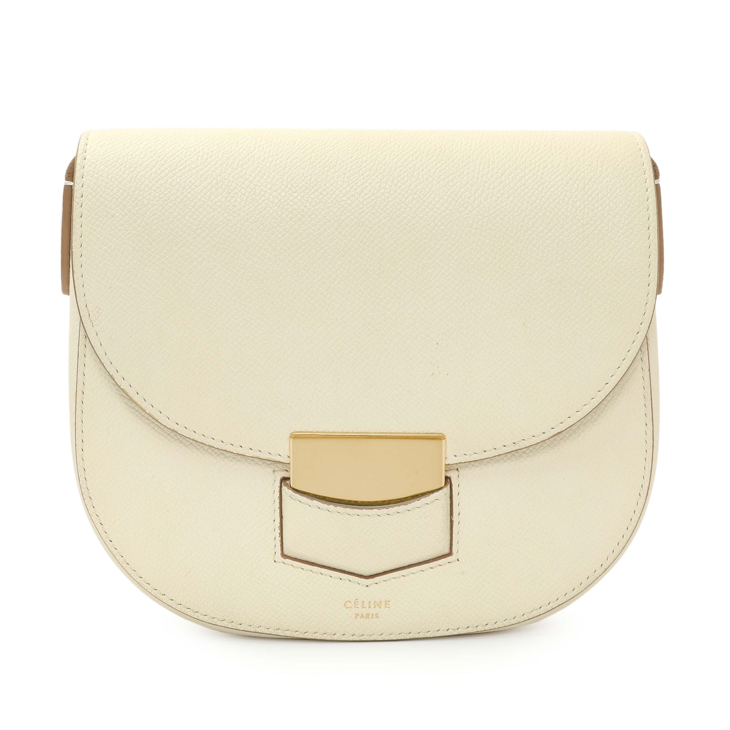 Exclusive Celine Ivory Grained Calfskin Small Trotteur — Side View