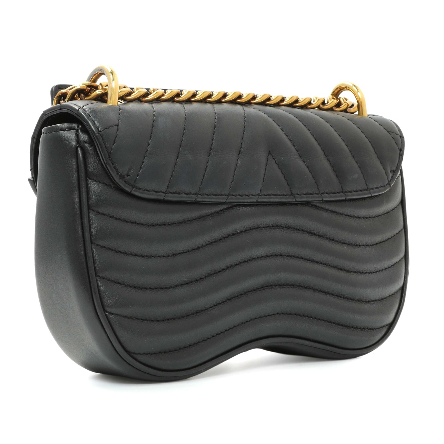 Exclusive Louis Vuitton Black Calfskin New Wave Chain PM — Back View