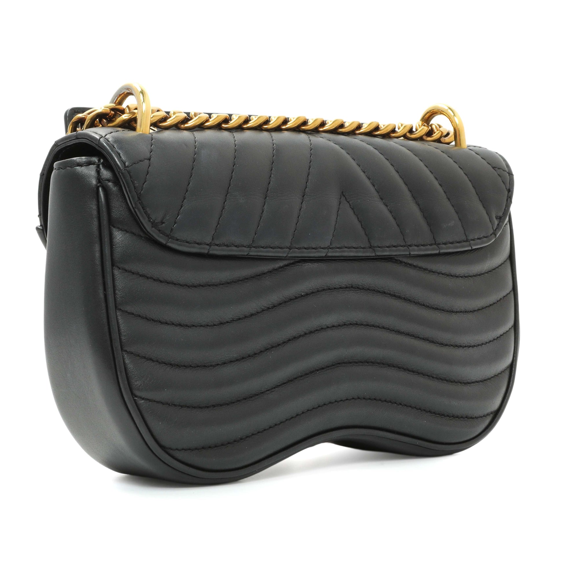 Exclusive Louis Vuitton Black Calfskin New Wave Chain PM — Back View