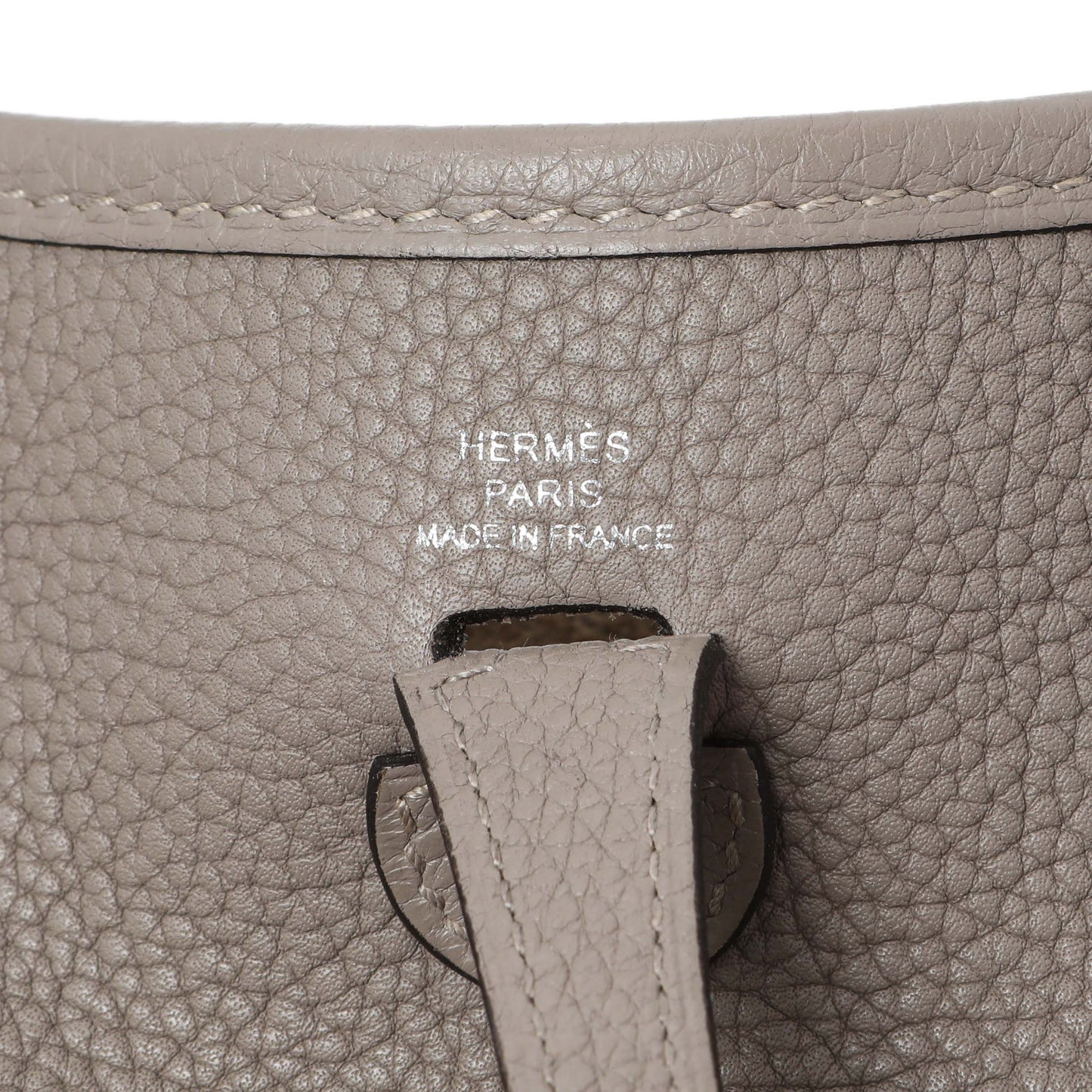 Exclusive Hermes Grey Clemence Evelyne TPM — Detail View