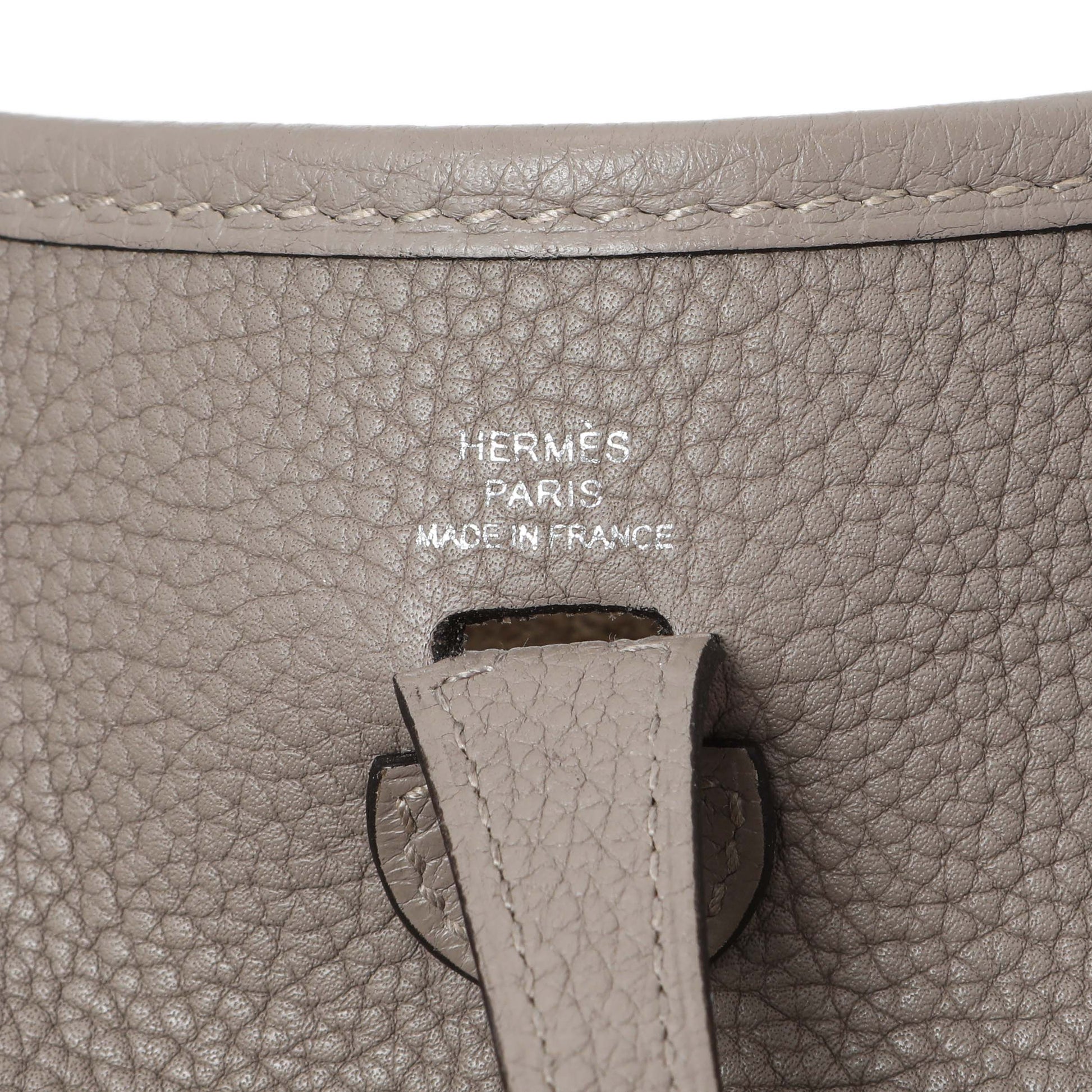 Exclusive Hermes Grey Clemence Evelyne TPM — Detail View
