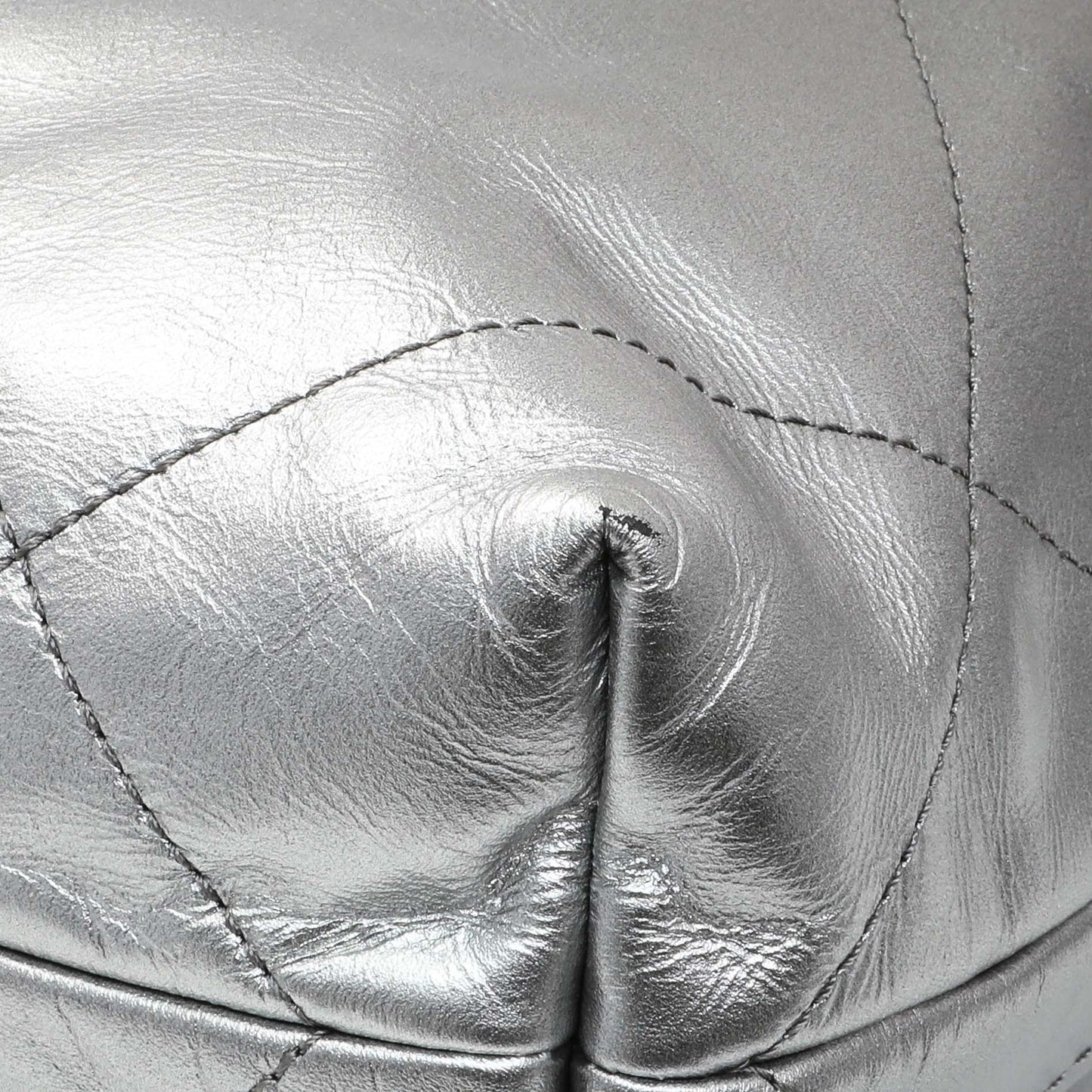 Exclusive Chanel Black Silver Metallic Shaded Quilted Shiny Calfskin Small Chanel 22 — Alternate View 7