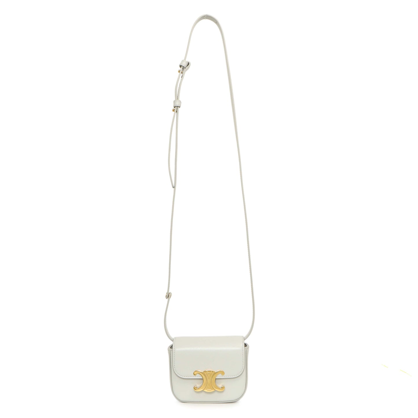Exclusive Celine Grey Calfskin Mini Claude — Front View