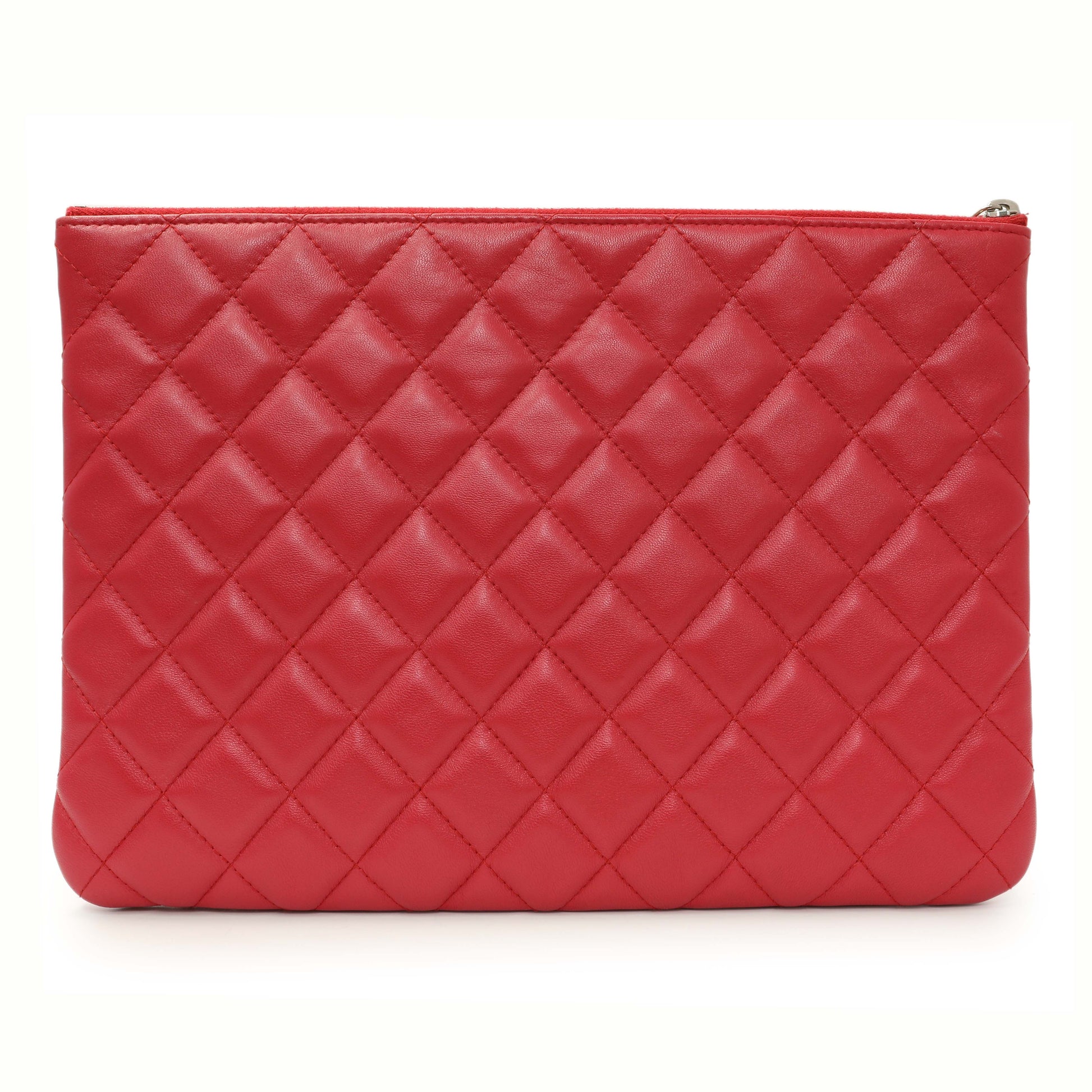 Exclusive Chanel Pink Quilted Lambskin Medium Cosmetic Case — Side View