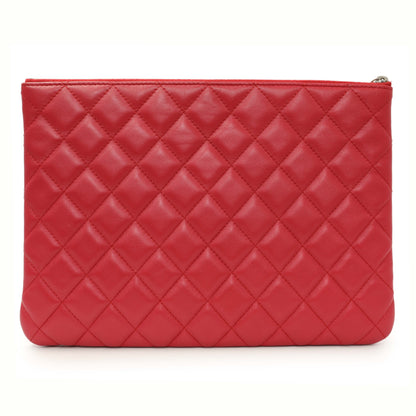 Exclusive Chanel Pink Quilted Lambskin Medium Cosmetic Case — Side View