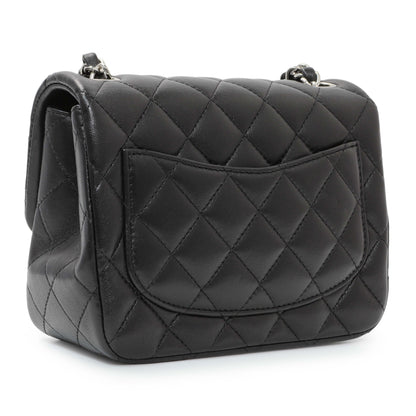 Exclusive Chanel Black Quilted Lambskin Mini Square Flap — Side View