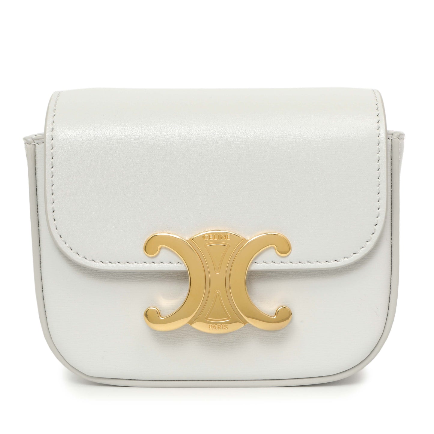 Exclusive Celine Grey Calfskin Mini Claude — Side View