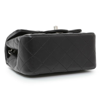 Exclusive Chanel Black Quilted Lambskin Mini Square Flap — Back View