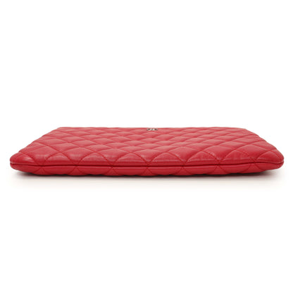 Exclusive Chanel Pink Quilted Lambskin Medium Cosmetic Case — Back View