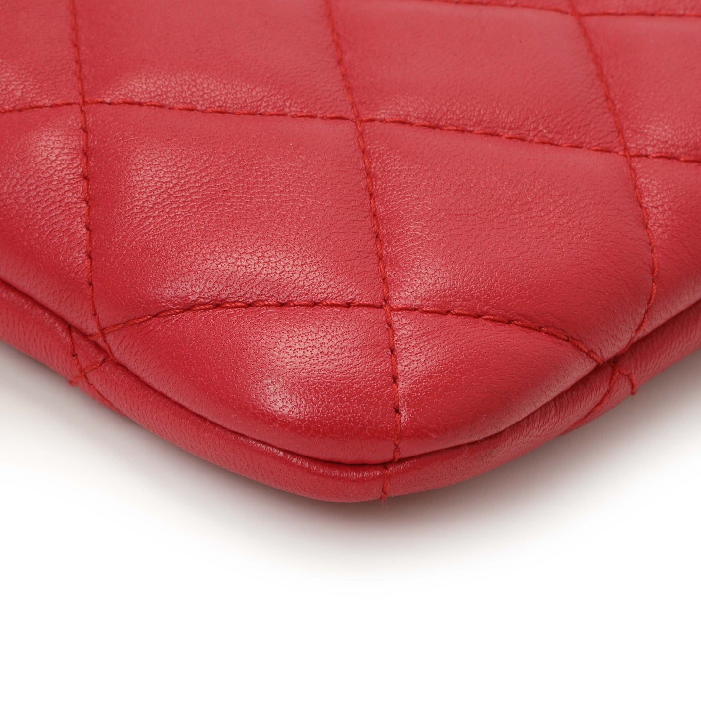 Exclusive Chanel Pink Quilted Lambskin Medium Cosmetic Case — Top View