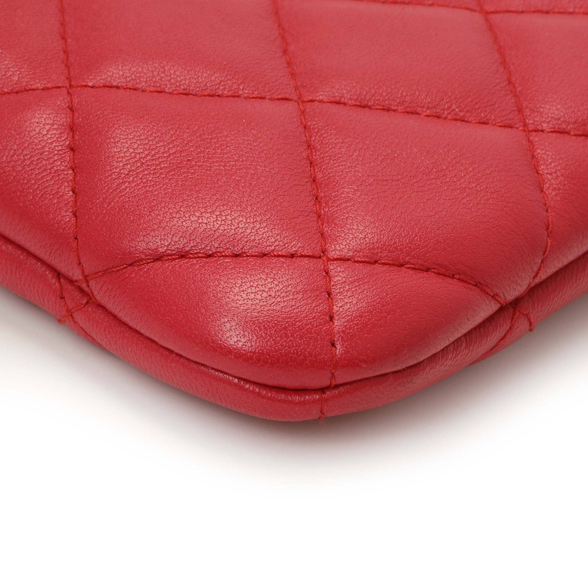 Exclusive Chanel Pink Quilted Lambskin Medium Cosmetic Case — Top View