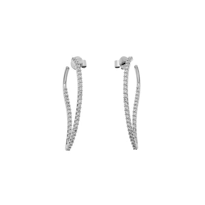 Exclusive 18K White Gold 0.76 Carat Diamond Earrings — Front View
