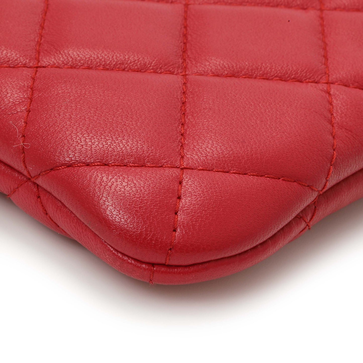 Exclusive Chanel Pink Quilted Lambskin Medium Cosmetic Case — Detail View