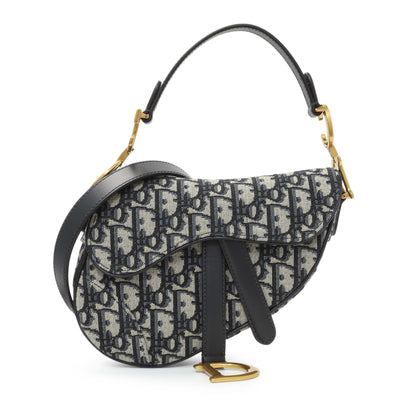 Exclusive Christian Dior Oblique Mini Saddle Bag — Front View