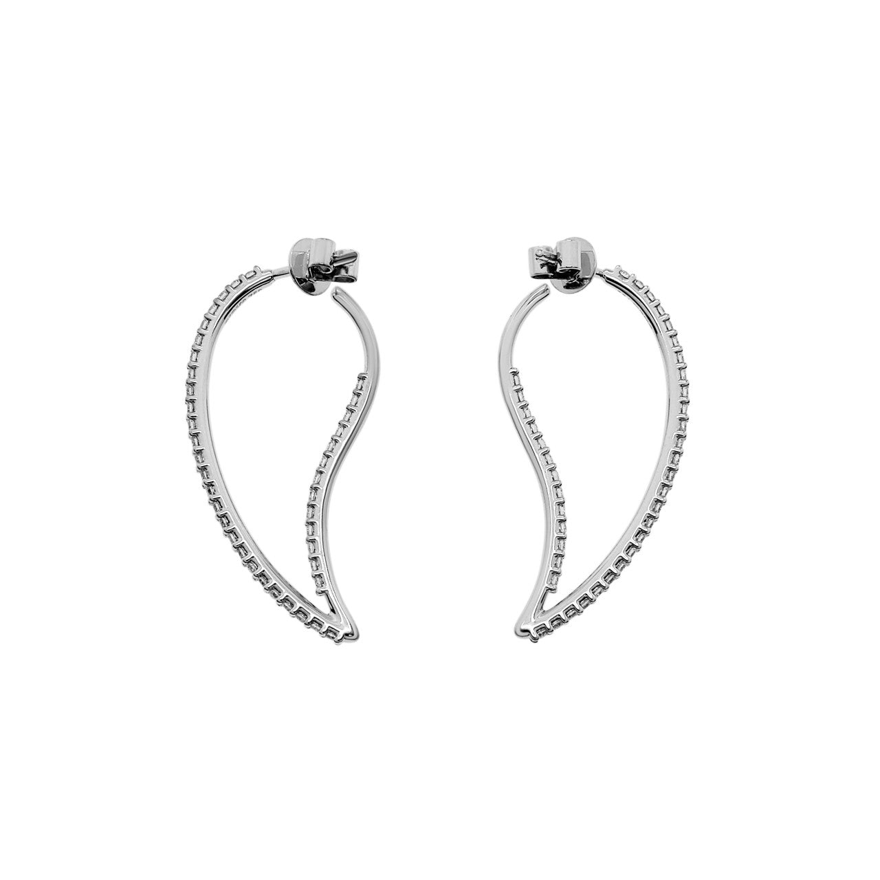 Exclusive 18K White Gold 0.76 Carat Diamond Earrings — Side View