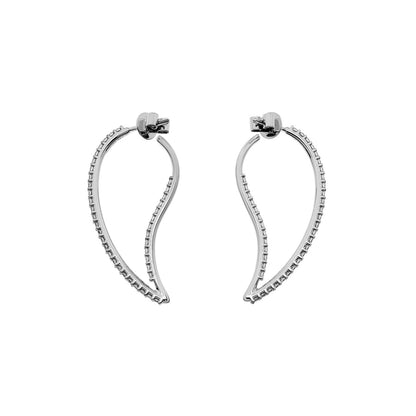 Exclusive 18K White Gold 0.76 Carat Diamond Earrings — Side View