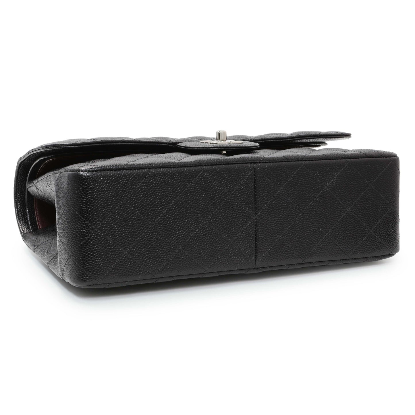 Exclusive Chanel Black Caviar Jumbo Classic Double Flap — Back View