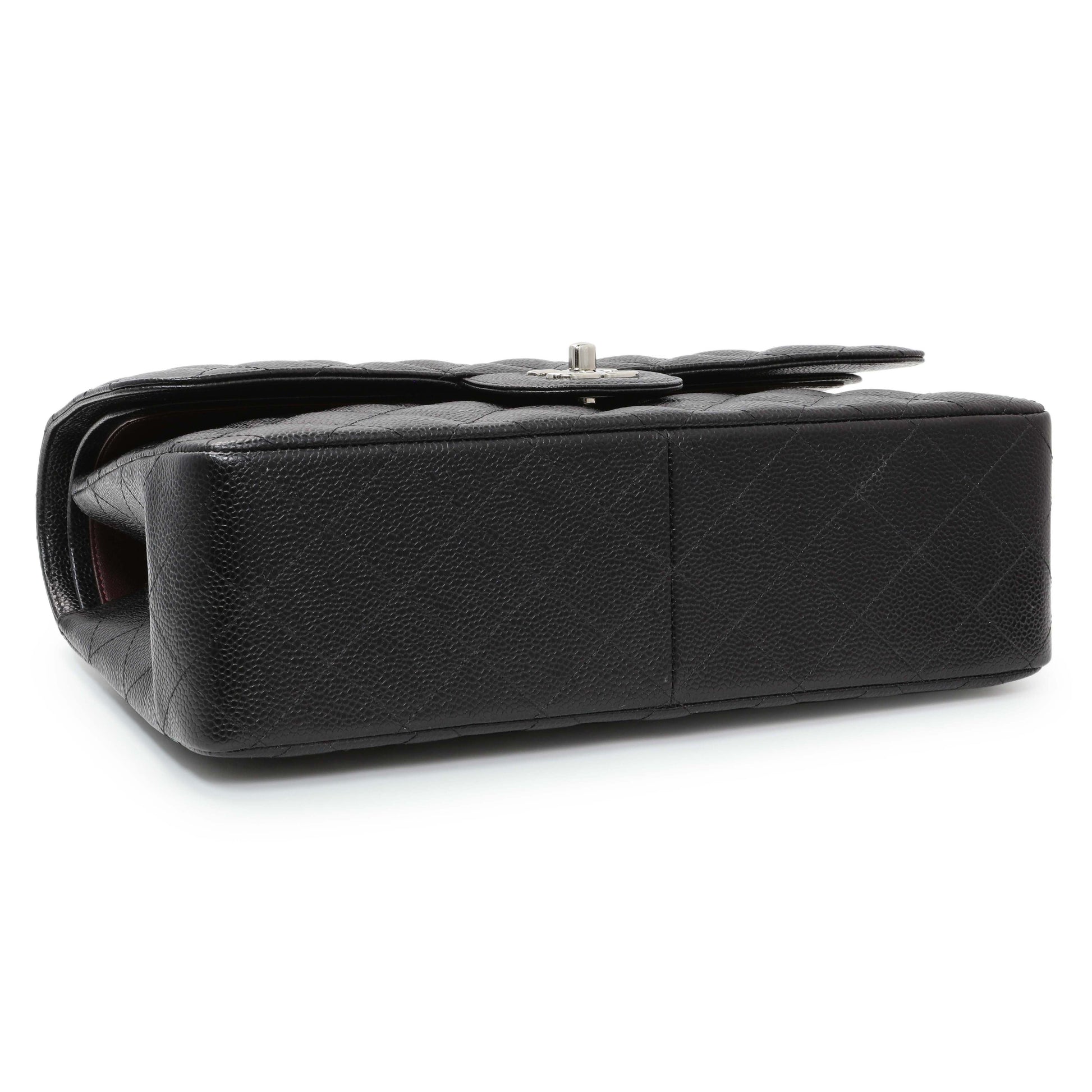 Exclusive Chanel Black Caviar Jumbo Classic Double Flap — Back View
