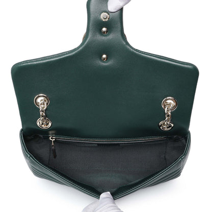 Exclusive Gucci Green Lambskin Matelasse Medium GG Marmont Shoulder Bag NM — Top View