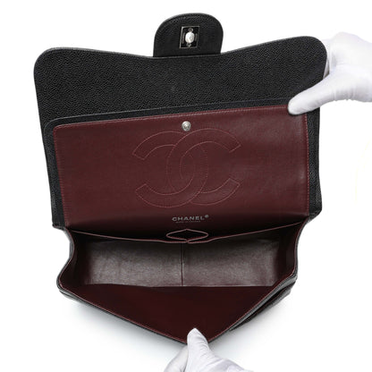 Exclusive Chanel Black Caviar Jumbo Classic Double Flap — Alternate View 8