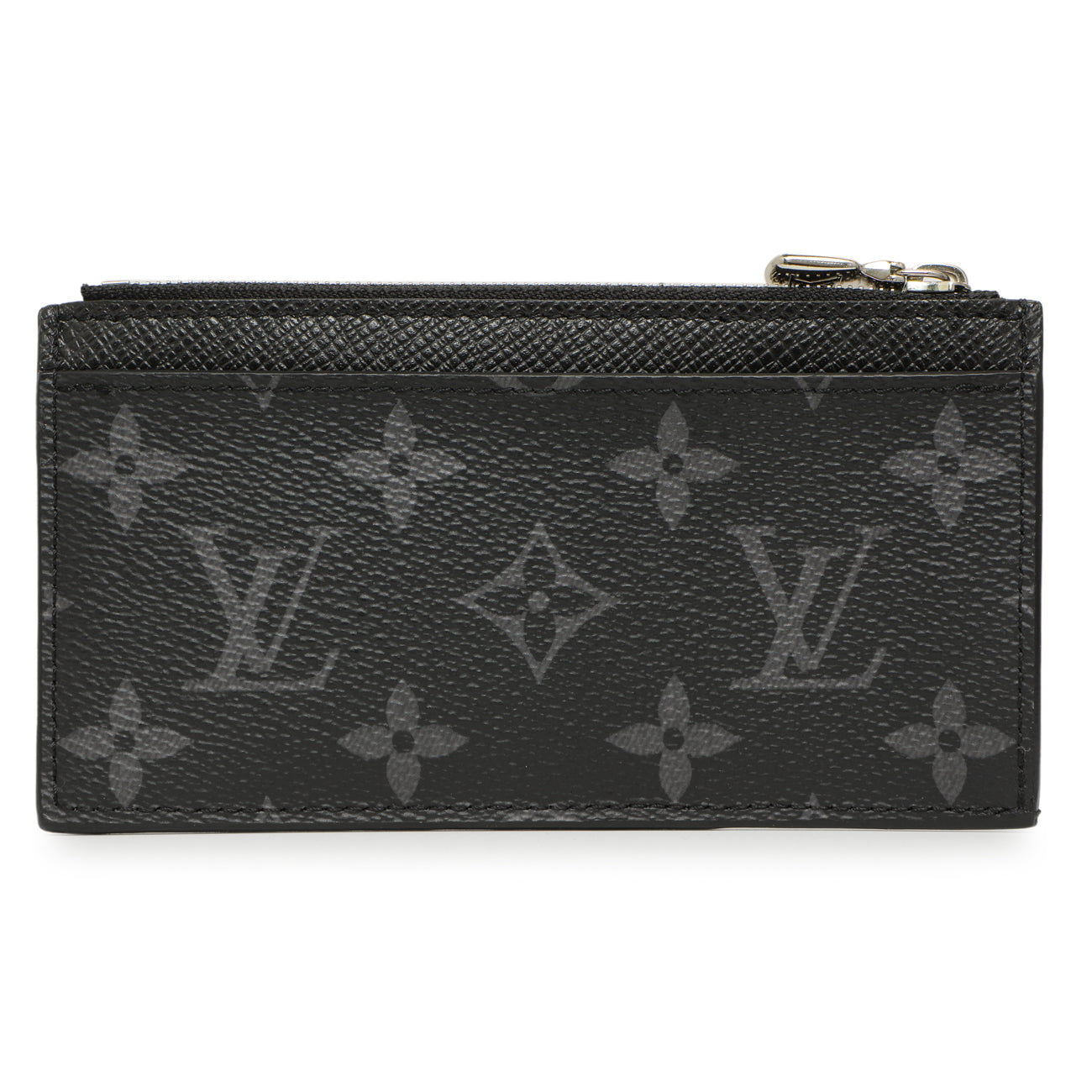 Exclusive Louis Vuitton Monogram Eclipse Taiga Coin Card Holder — Side View