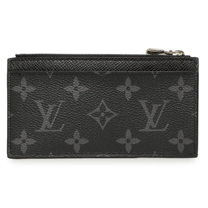 Exclusive Louis Vuitton Monogram Eclipse Taiga Coin Card Holder — Side View