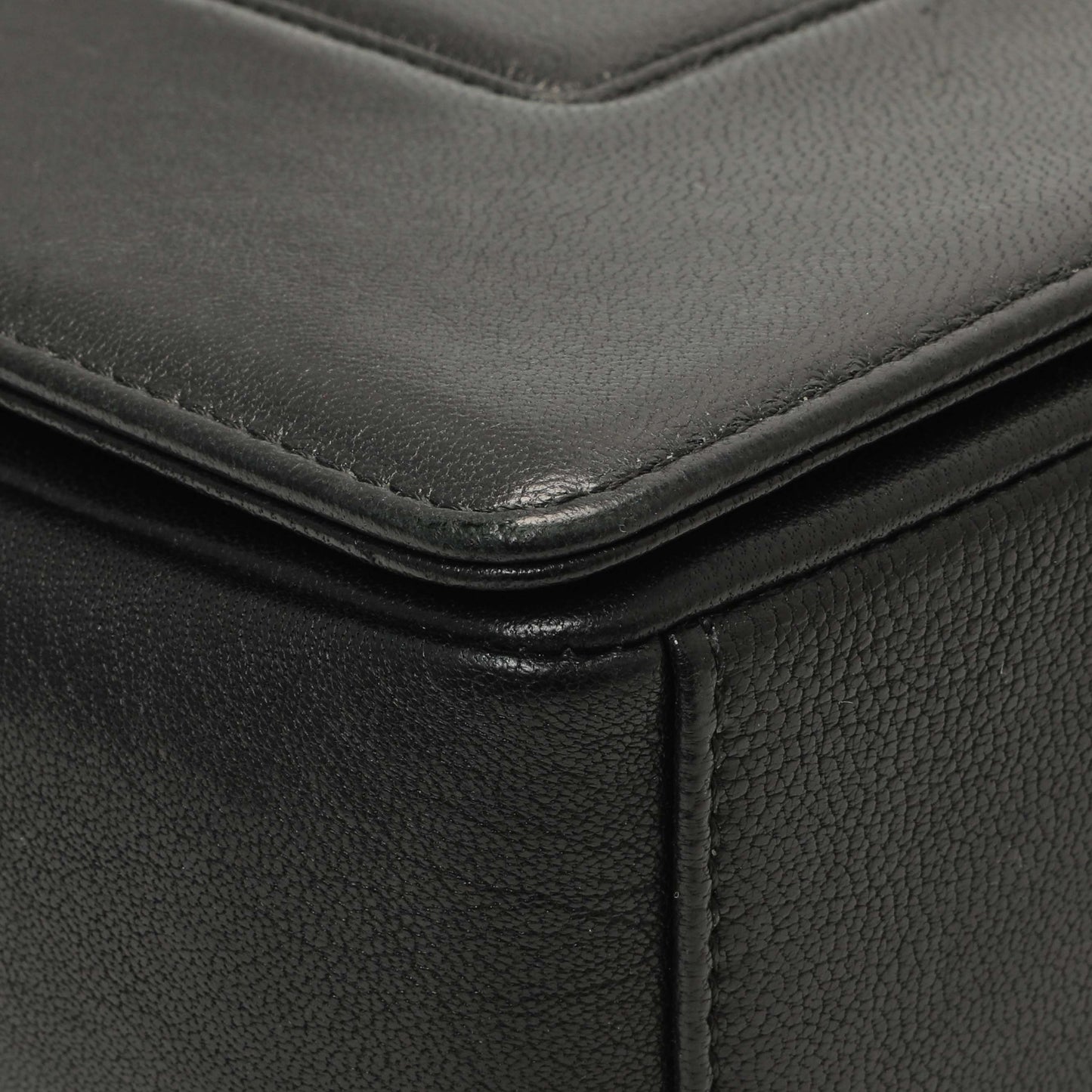 Exclusive Chanel Black Sheepskin Medium Vintage Mademoiselle Flap — Top View