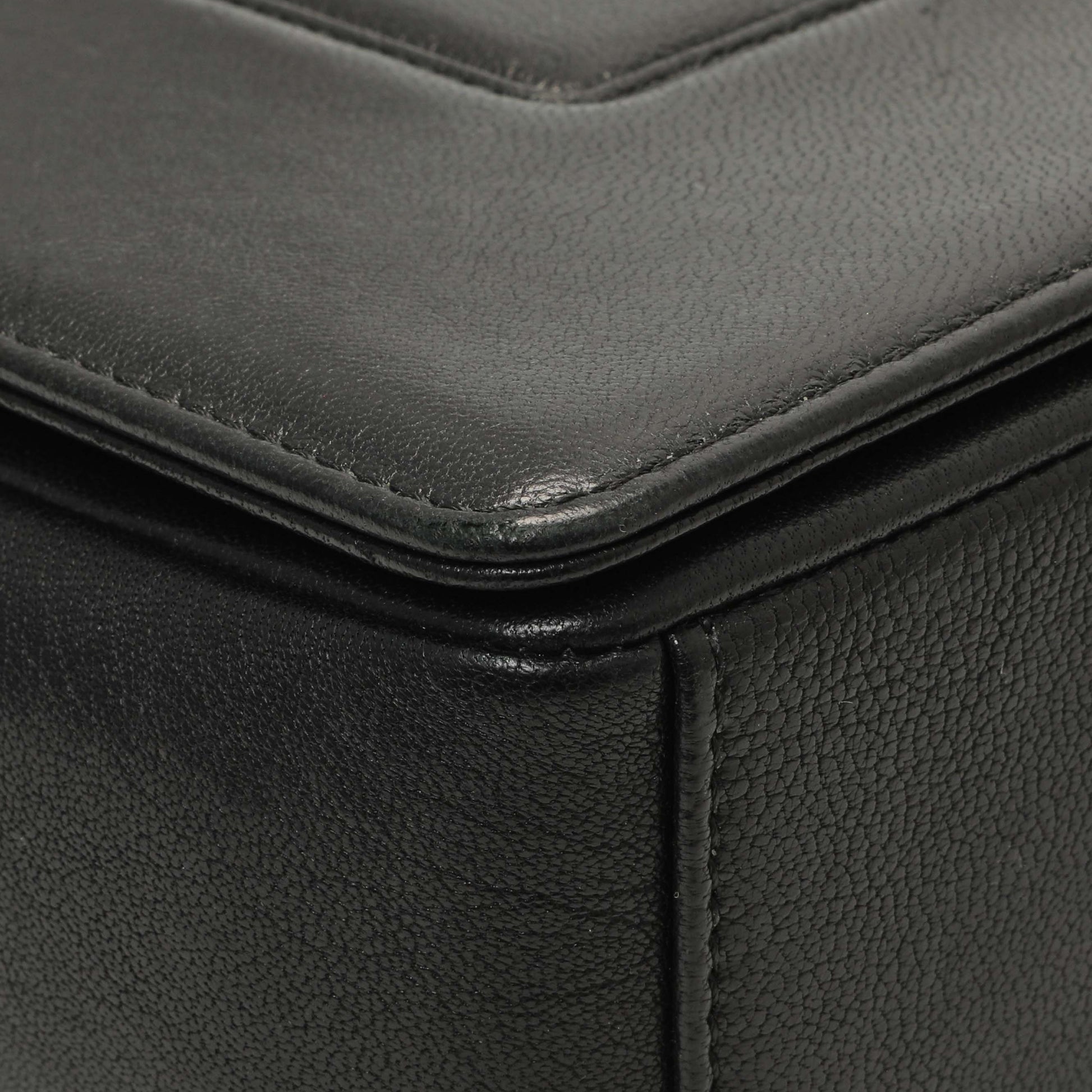 Exclusive Chanel Black Sheepskin Medium Vintage Mademoiselle Flap — Top View