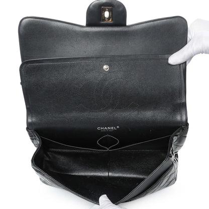 Exclusive Chanel Black Quilted Patent Jumbo Double Flap — Alternate View 8