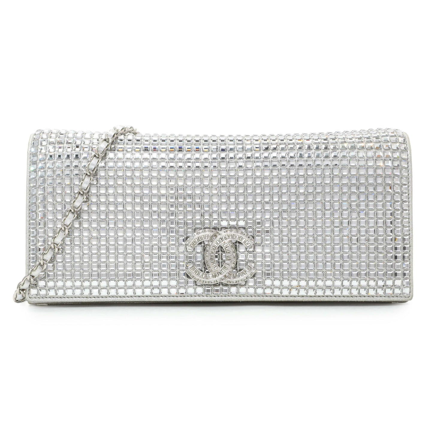 Exclusive Chanel 2015 Cruise Paris-Dubai Strass Crystal East West Clutch — Front View