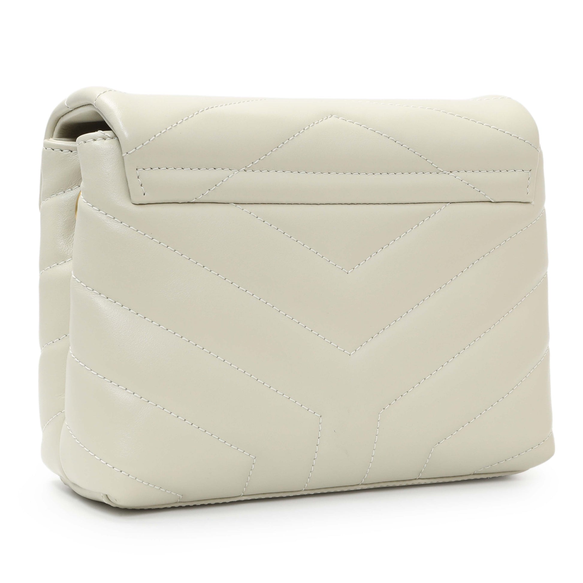 Exclusive Saint Laurent Crema Calfskin Monogram Toy Loulou Crossbody — Side View