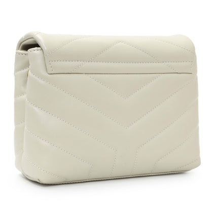 Exclusive Saint Laurent Crema Calfskin Monogram Toy Loulou Crossbody — Side View