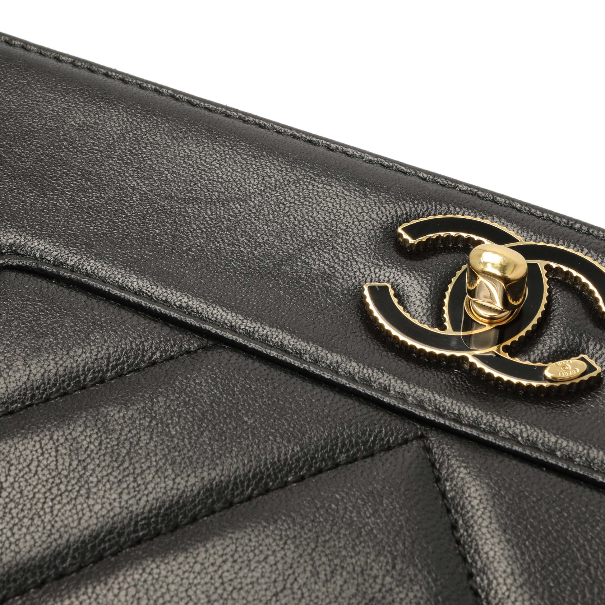 Exclusive Chanel Black Sheepskin Medium Vintage Mademoiselle Flap — Alternate View 11