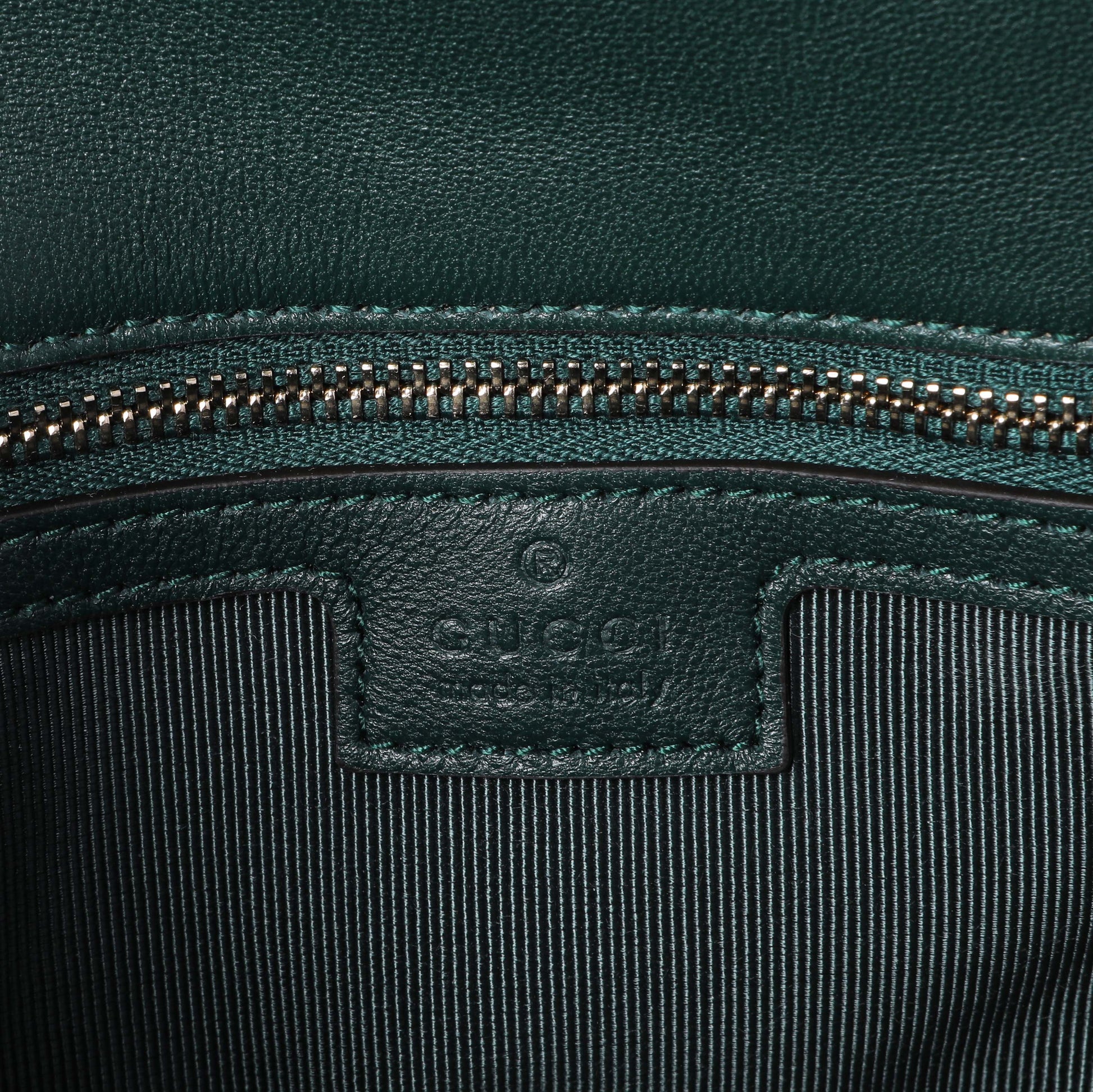 Exclusive Gucci Green Lambskin Matelasse Medium GG Marmont Shoulder Bag NM — Detail View